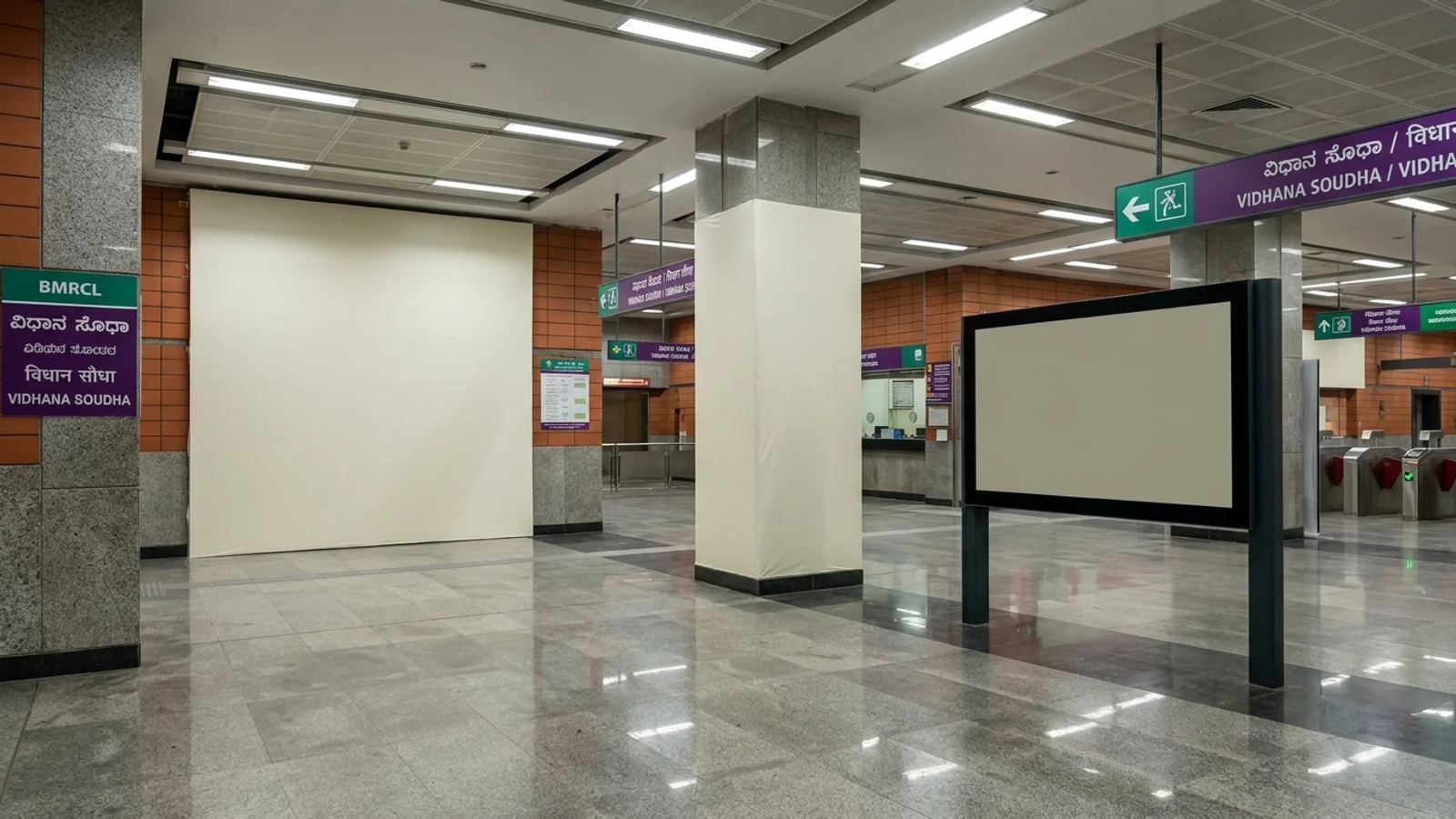 Metro Branding Package at Branding Package at Metro Station MG Road, Bangalore, Bangalore — non-lit transit advertising
