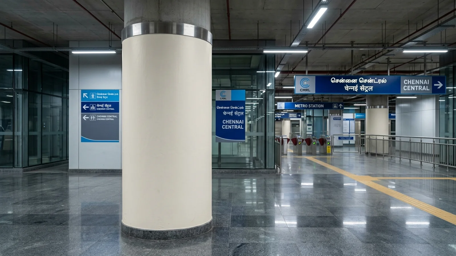 Metro Platform Screen Door at Platform Screen Door at Metro Station LIC, Chennai, Chennai — non-lit transit advertising