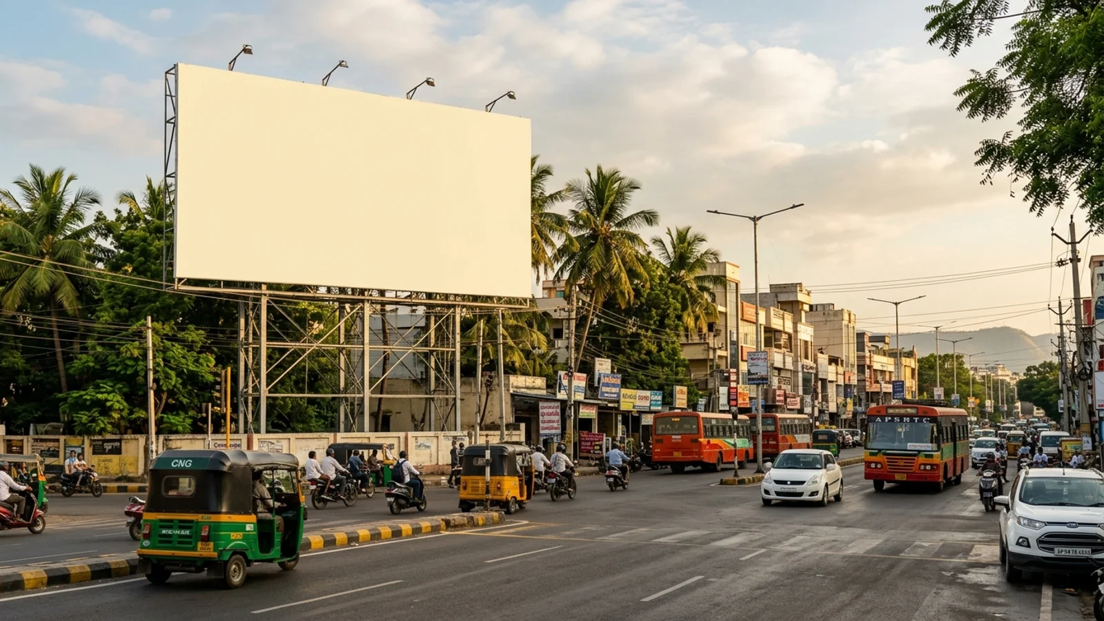 Hoarding in Vijayawada — 25x25 ft front-lit outdoor advertising