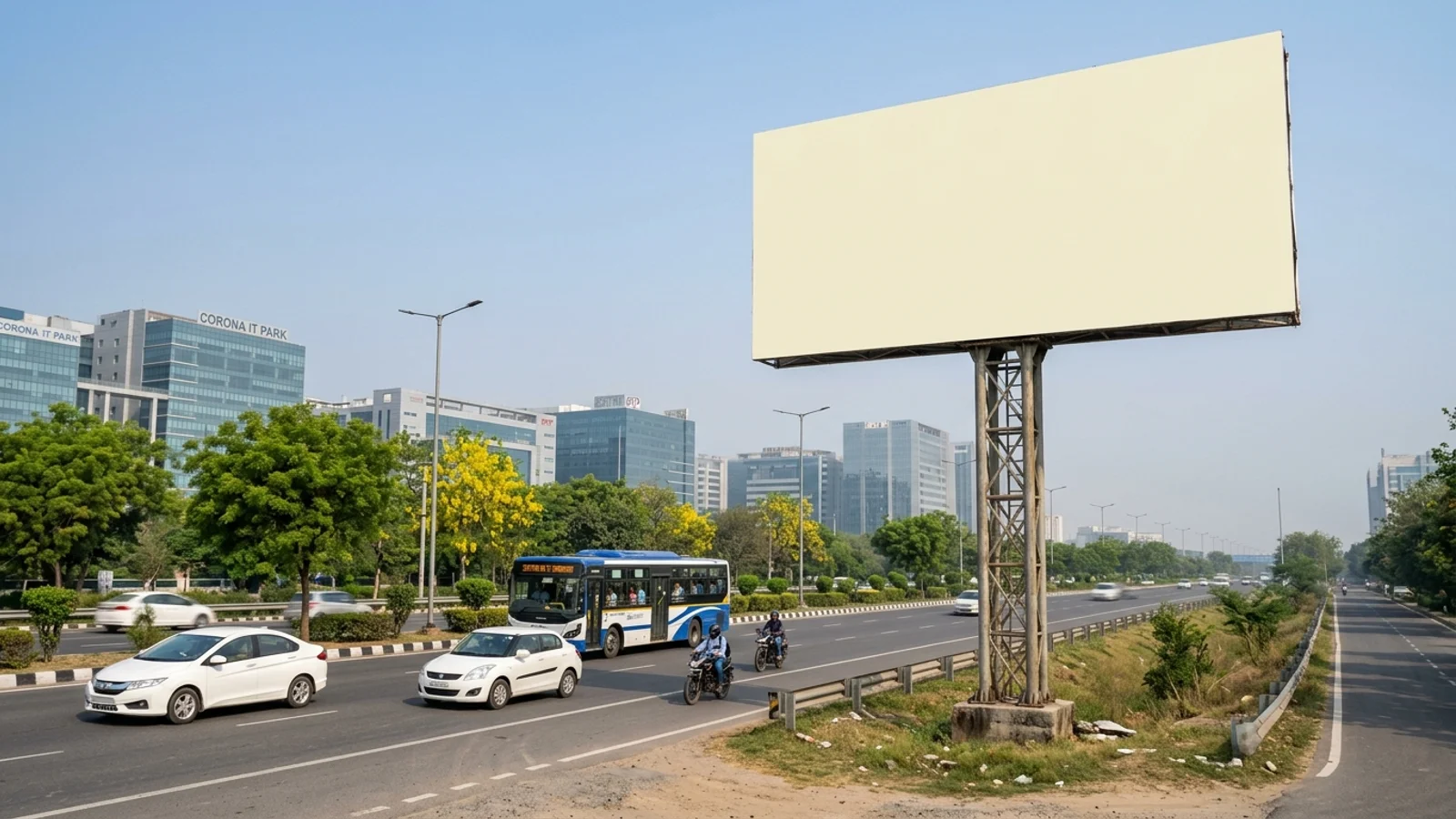 Hoarding at Sector 15A, Noida — 30x15 ft front-lit outdoor advertising