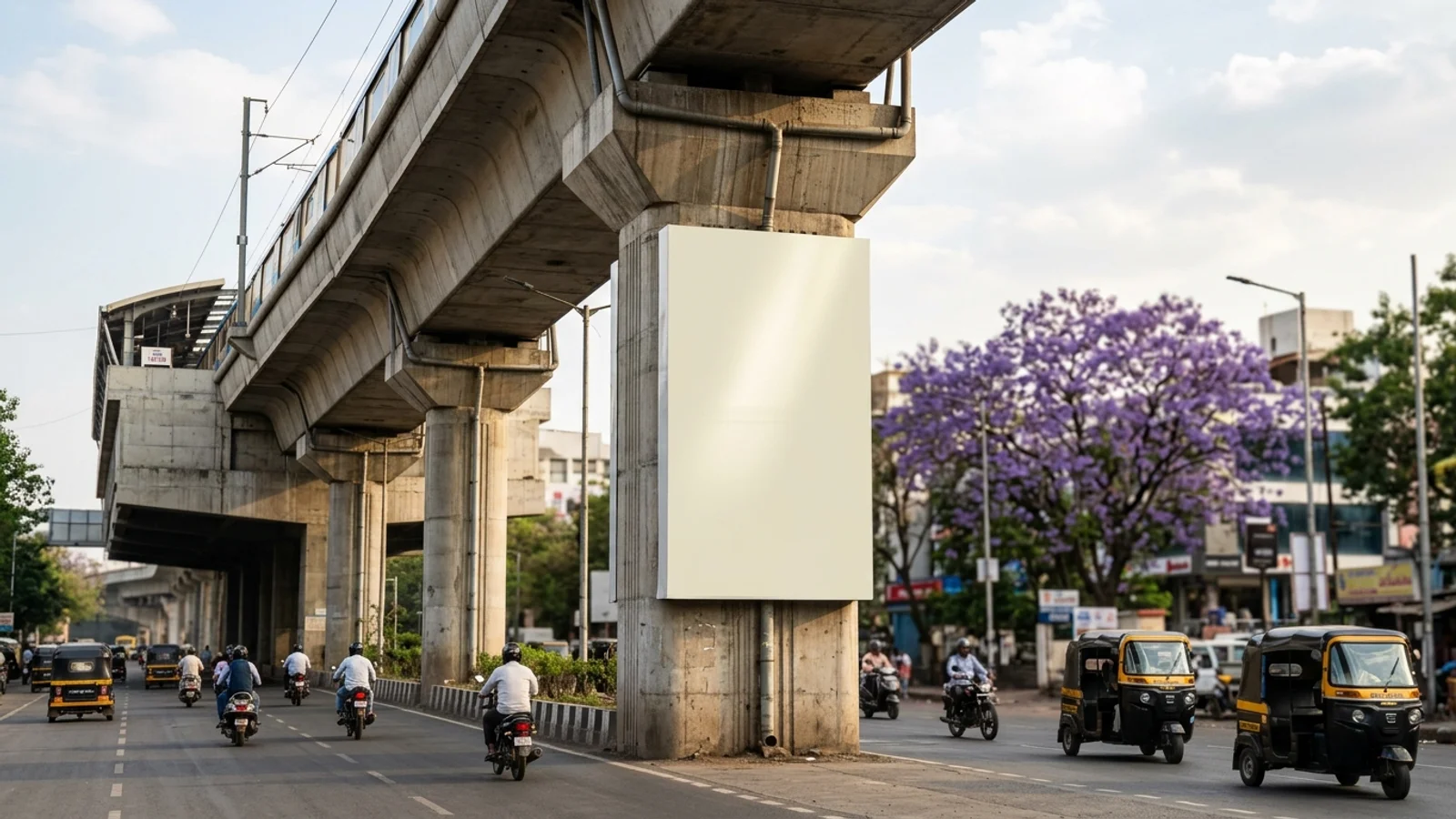Metro Pillar at Deccan Gymkhana, Pune — 6x8 ft back-lit outdoor advertising
