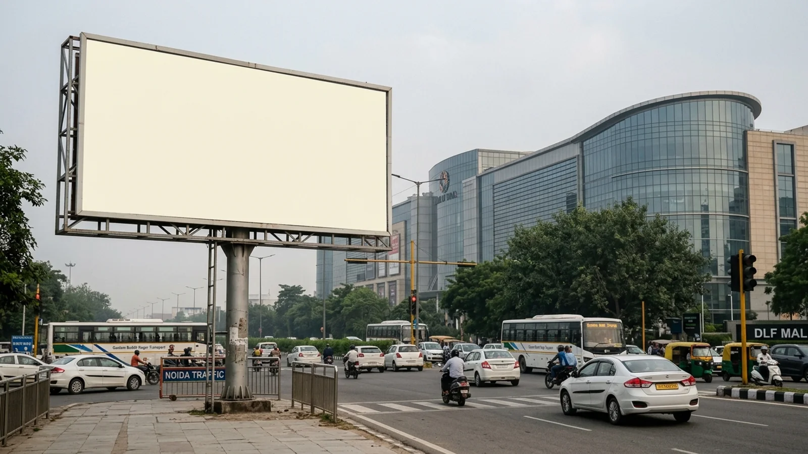 Hoarding at Sector 124, Noida — 26x15 ft front-lit outdoor advertising
