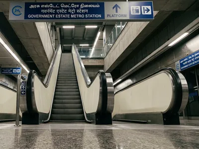 Escalator Branding at Escalator Branding at Metro Station Nandanam, Chennai, Chennai — outdoor advertising