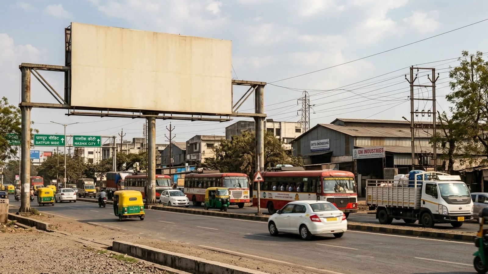 Hoarding at College Road, Nashik — 30x30 ft non-lit outdoor advertising