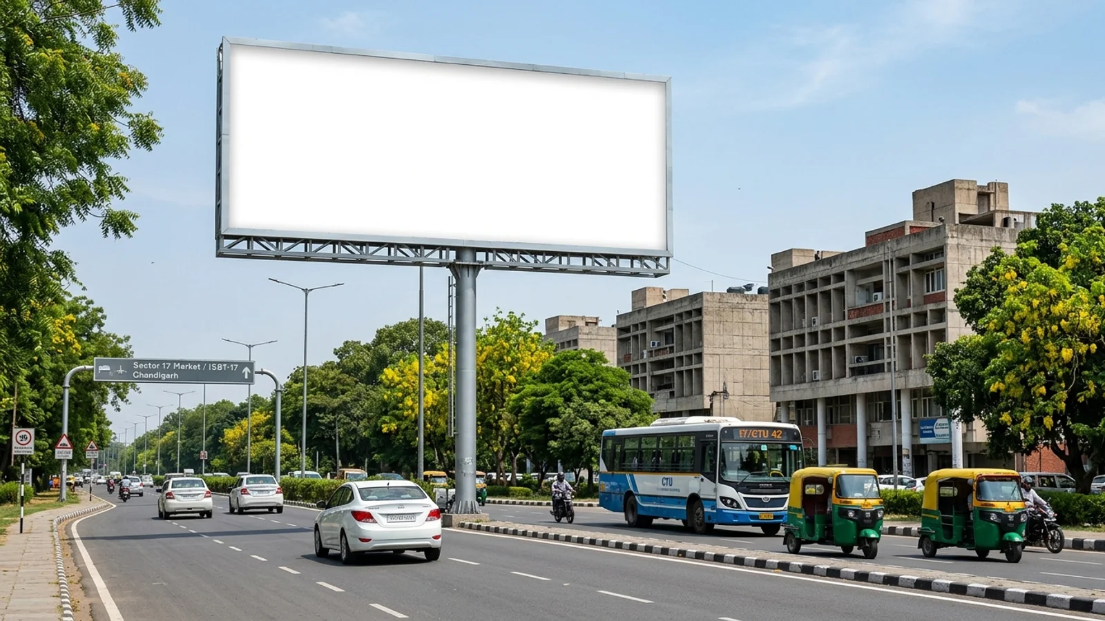 Hoarding at Chandigarh Daria, Chandigarh — front-lit outdoor advertising