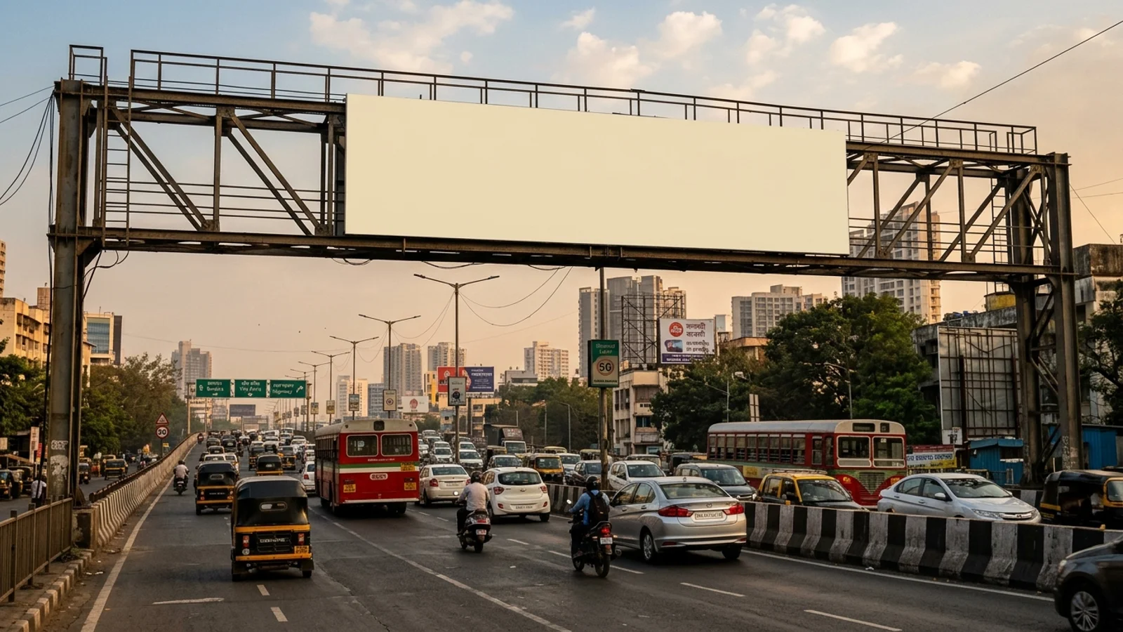 Gantry at Kandivali East, Mumbai — 60x10 ft front-lit outdoor advertising