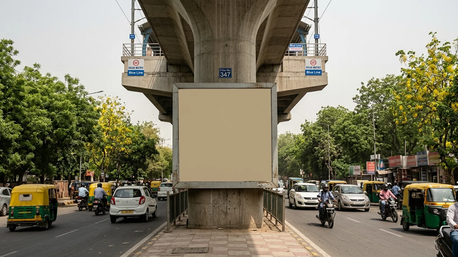 Hoarding at Hauz Khas, Delhi — 20x10 ft front-lit outdoor advertising