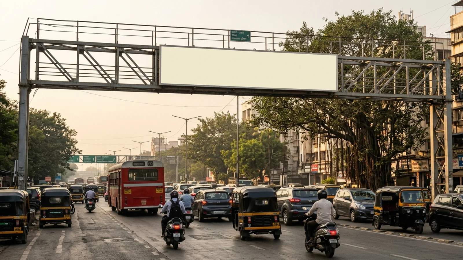 Bus Queue Shelter at Andheri East, Mumbai — back-lit outdoor advertising