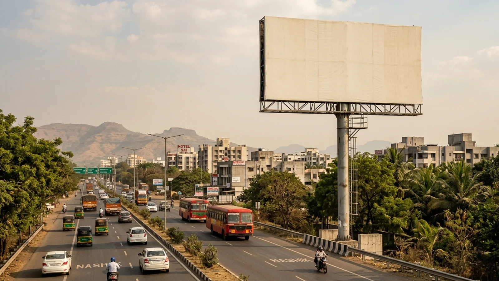 Hoarding at Sawarkar Nagar,, Nashik — 30x30 ft non-lit outdoor advertising