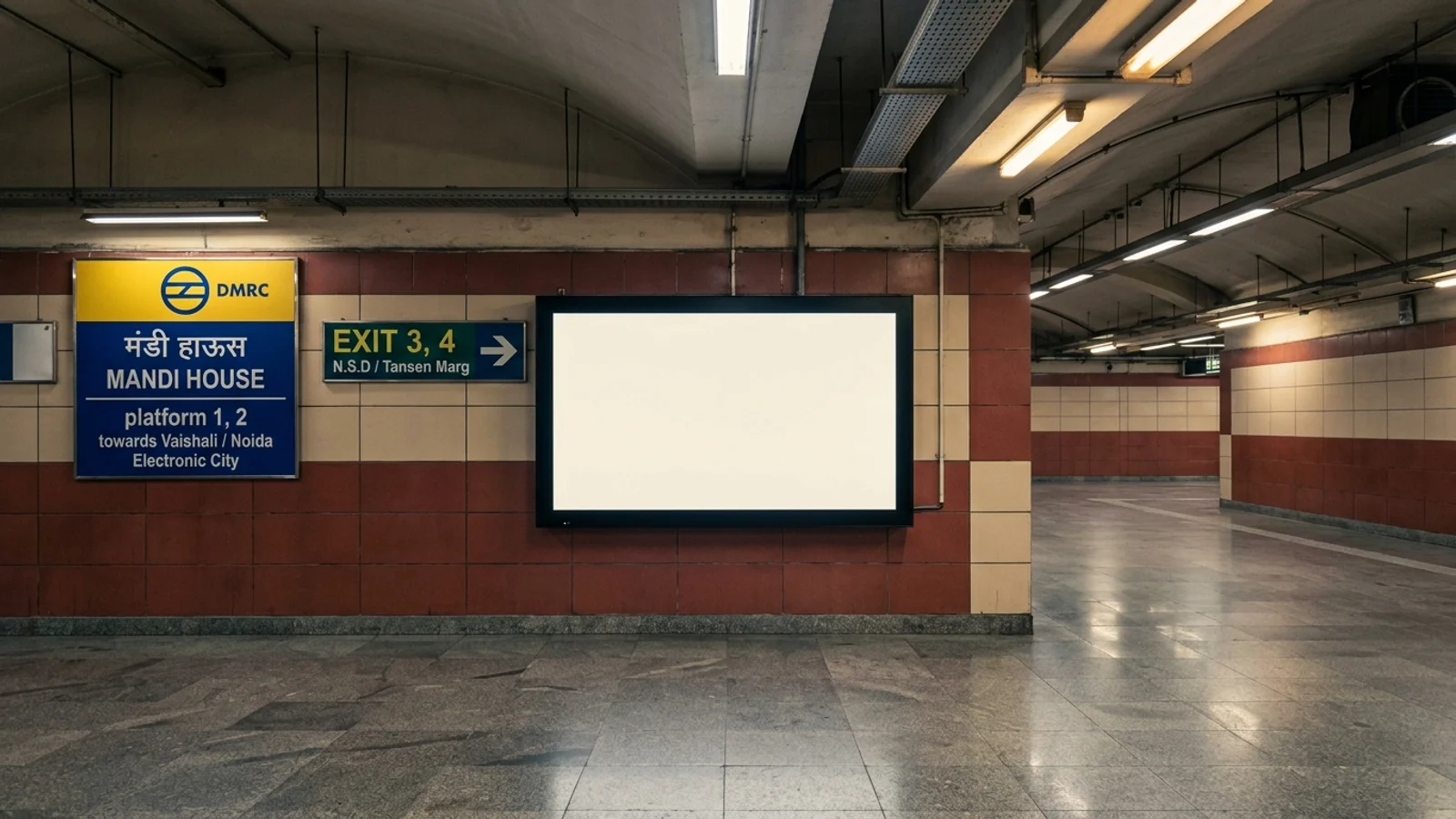 Metro Back Lit Panel at Sir Vishweshwaraiah Moti Bagh,, Delhi — back-lit transit advertising