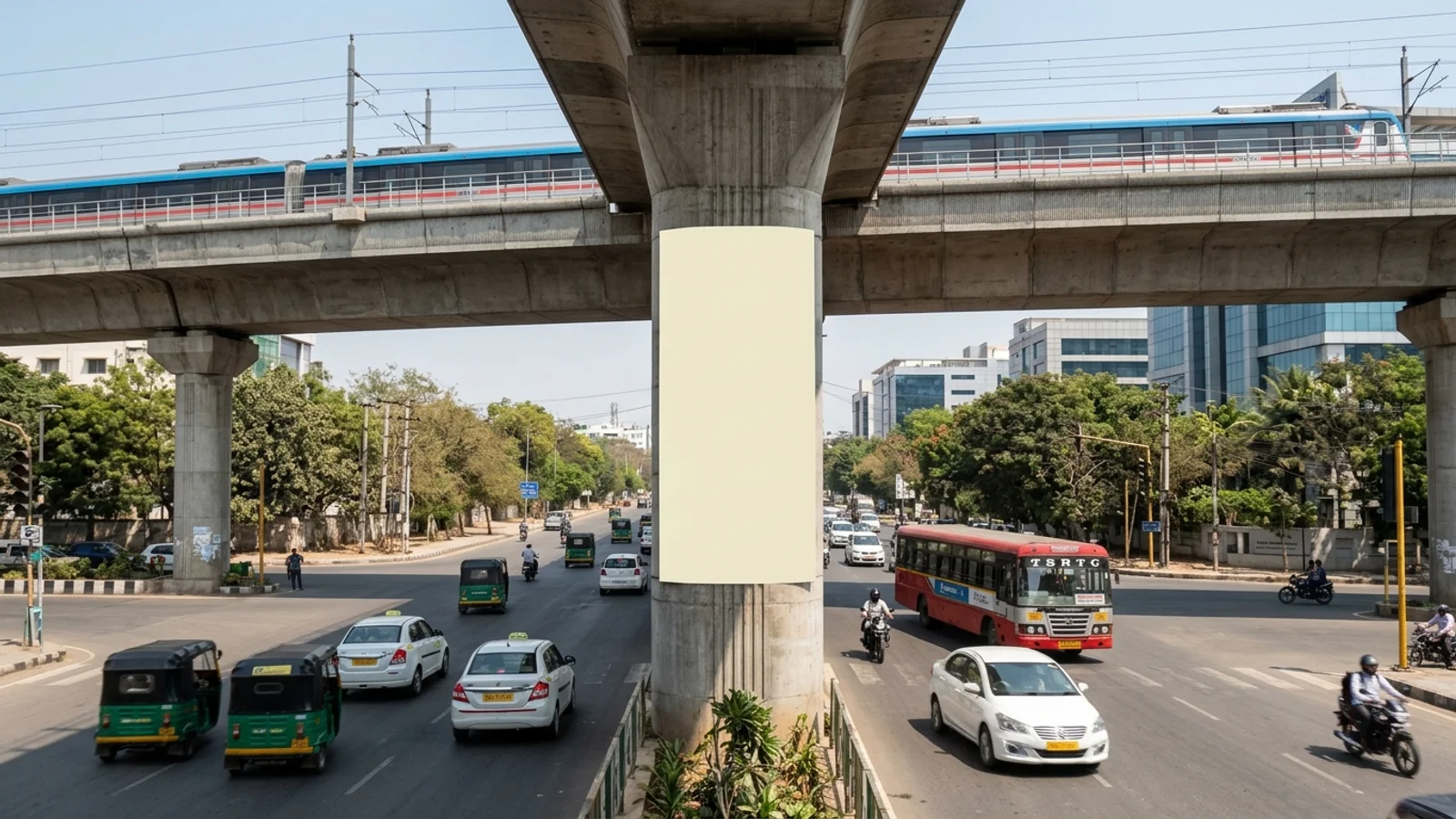 Bus Queue Shelter at Kachiguda, Hyderabad — non-lit outdoor advertising