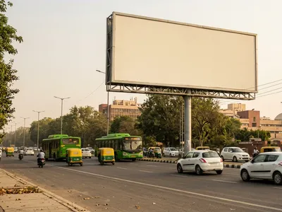 Hoarding at Hauz Khas, Delhi — outdoor advertising