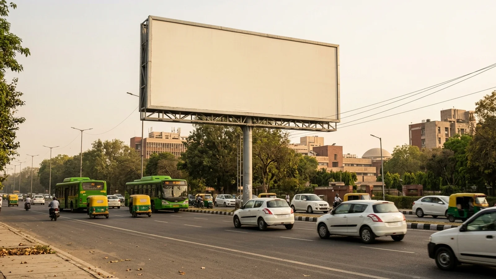 Hoarding at Hauz Khas, Delhi — 26x8 ft front-lit outdoor advertising