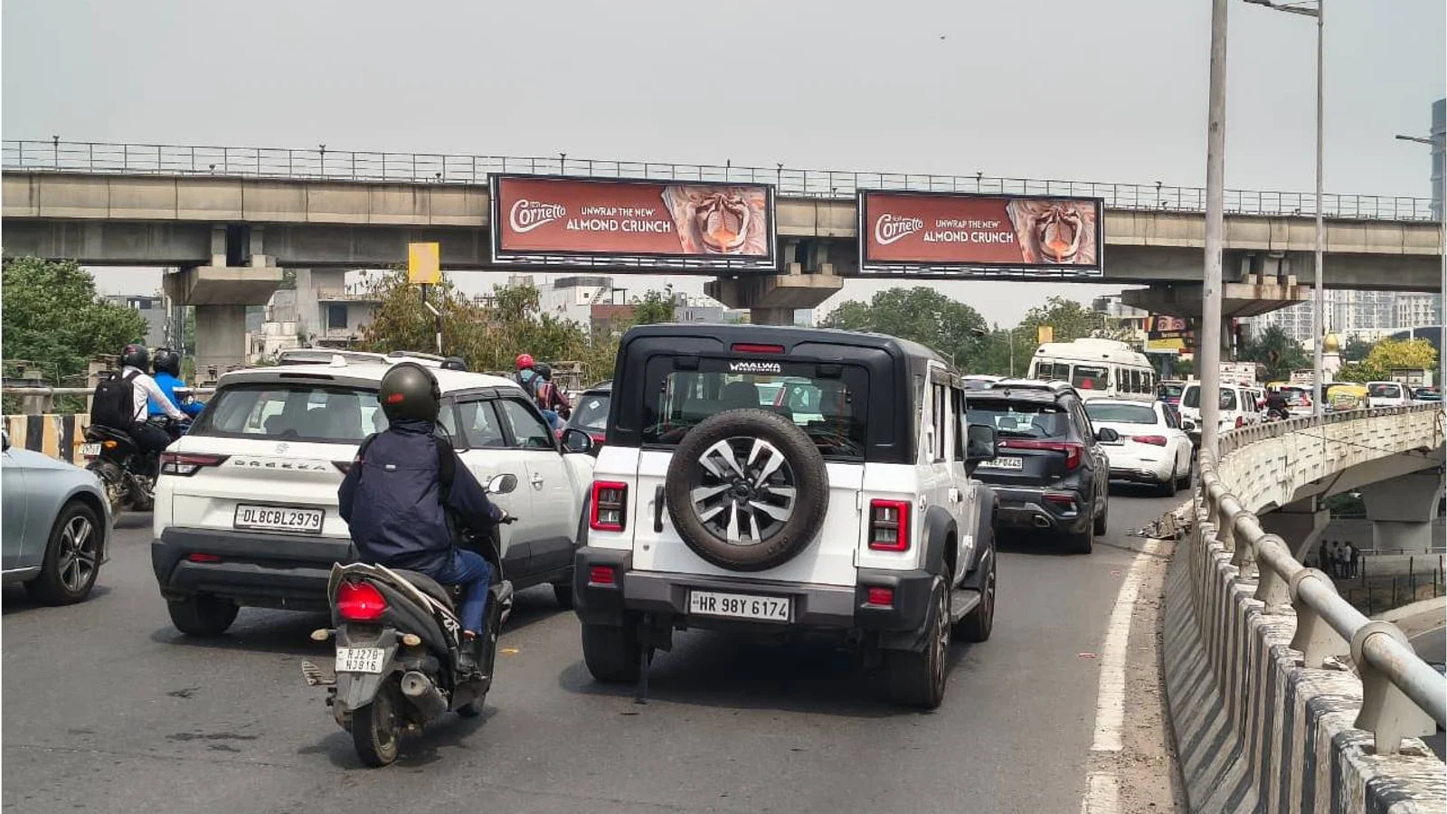 Hoarding at Punjabi Bagh, Delhi — 20x10 ft front-lit outdoor advertising