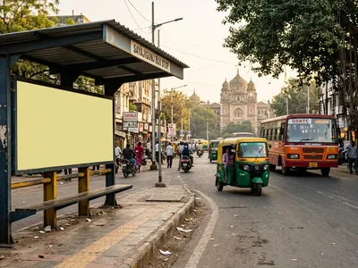 Bus Queue Shelter at Bus Shelter - Karelibagh Vadodara, 93747, Vadodara — outdoor advertising