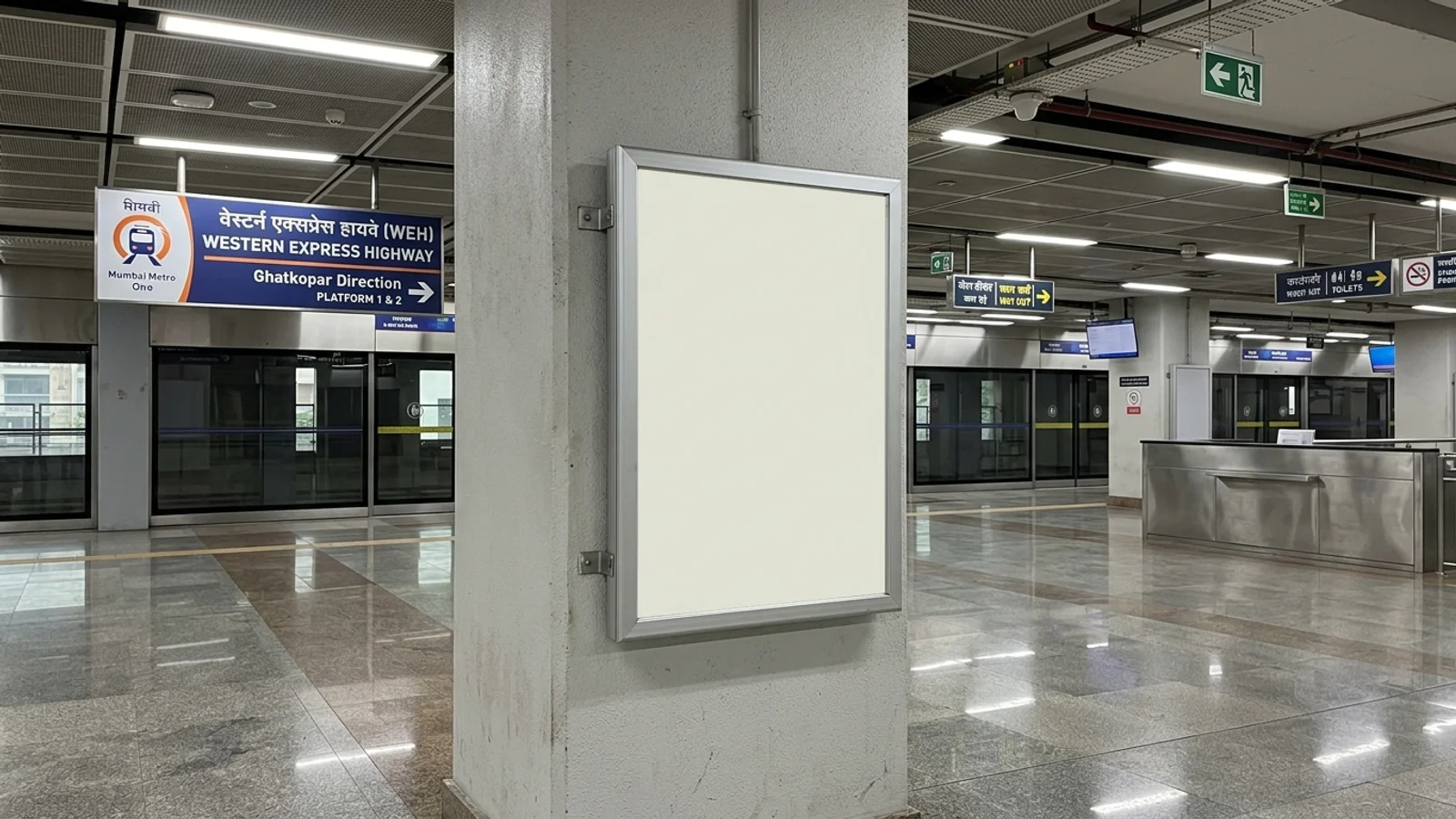 Metro Digital Screen at Digital Screen at Metro Station Pahadi Goregaon, Mumbai, Mumbai — digital transit advertising