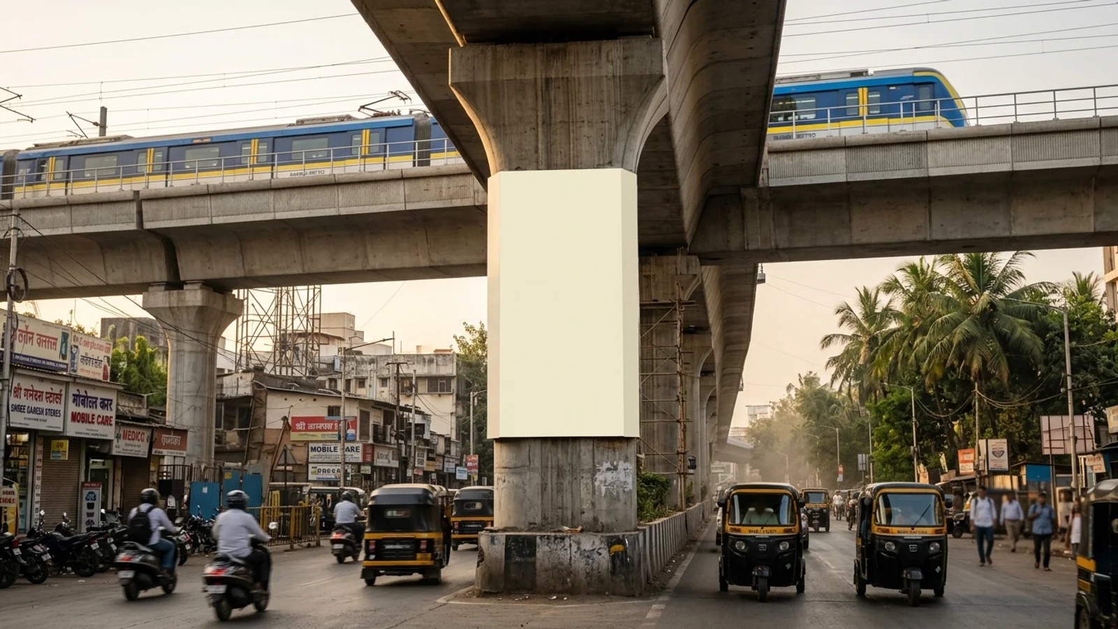 Bus Queue Shelter at Juhu, Mumbai — back-lit outdoor advertising