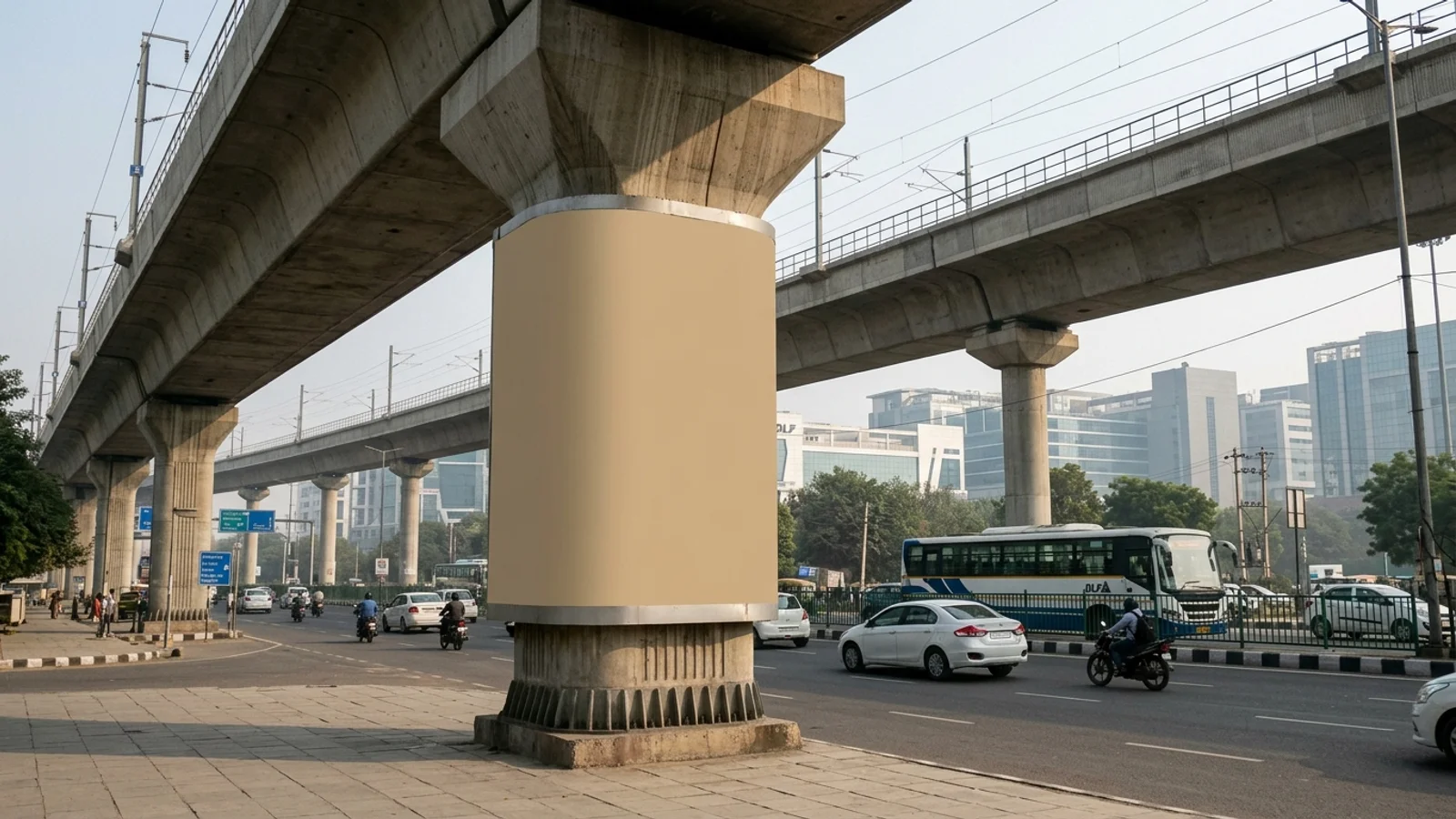 Hoarding at Baliawas, Gurugram — 24x12 ft front-lit outdoor advertising