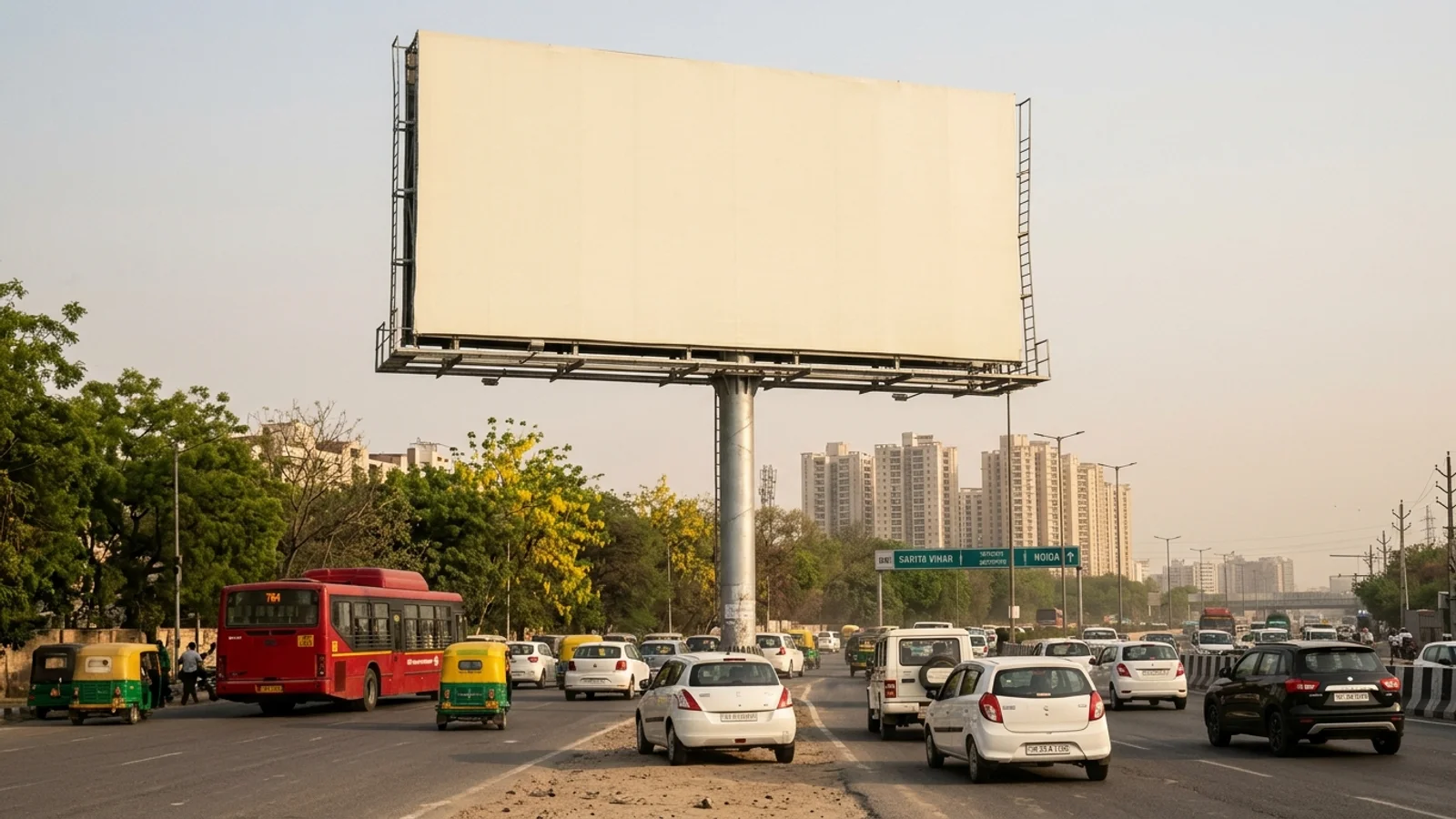 Hoarding at Chandni Chowk, Delhi — 20x10 ft front-lit outdoor advertising