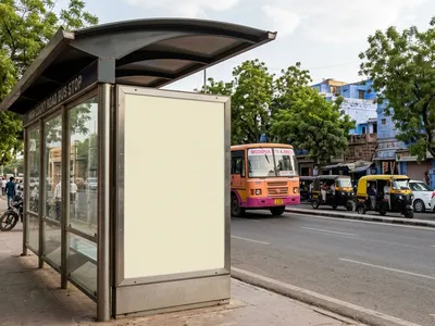Bus Queue Shelter at Bus Shelter - Shastri Nagar Jodhpur, 67004, Jodhpur — outdoor advertising