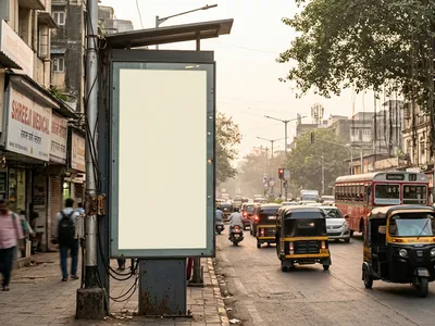 Bus Queue Shelter at Bus Shelter - Juhu Mumbai, 98189, Mumbai — outdoor advertising