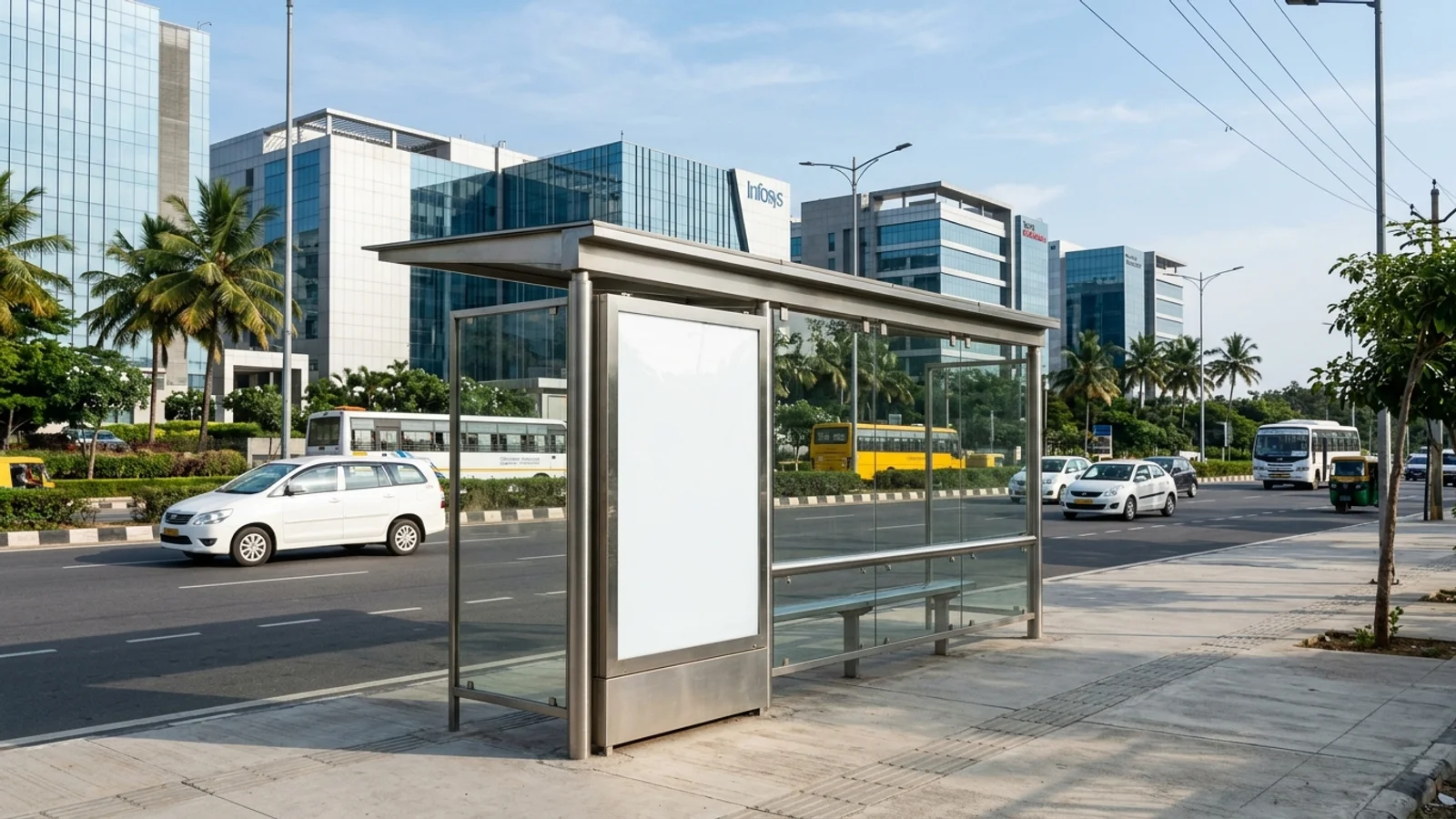 Hoarding at MG Road (trigger test), Bangalore — 30x15 ft front-lit outdoor advertising