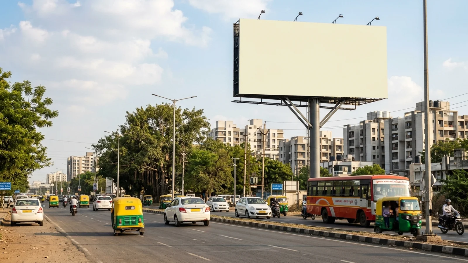 Hoarding at Varachha, Surat — 20x20 ft back-lit outdoor advertising