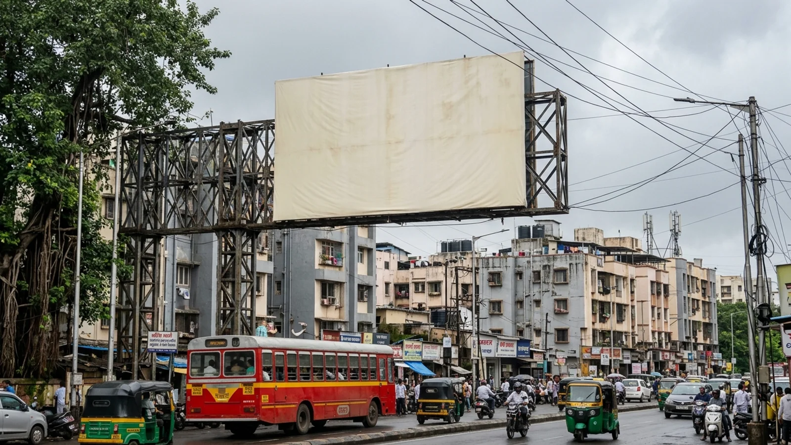 Bus Queue Shelter at Vile Parle West, Mumbai — back-lit outdoor advertising
