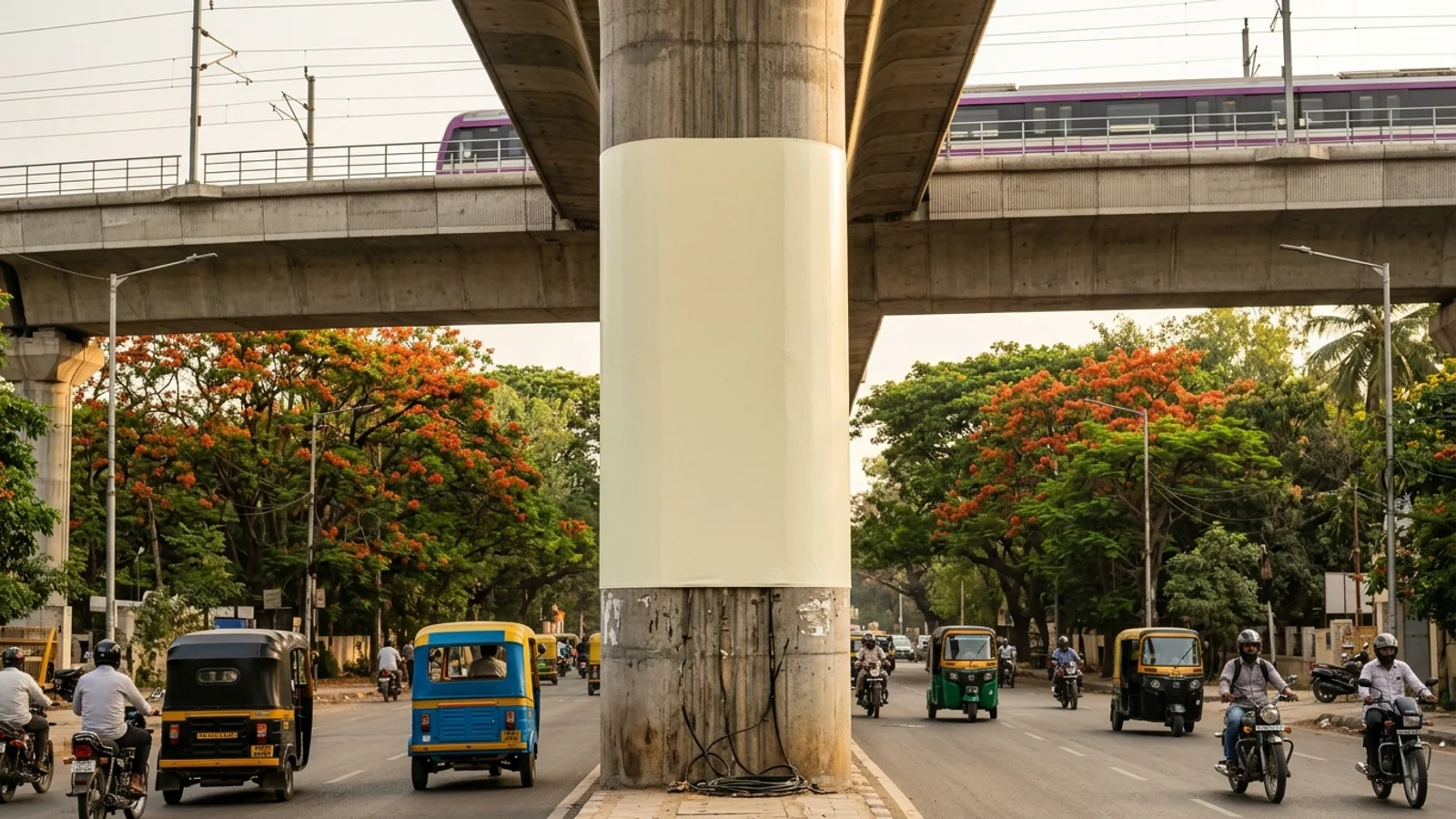 Hoarding at Electronic City, Bangalore — 60x15 ft front-lit outdoor advertising