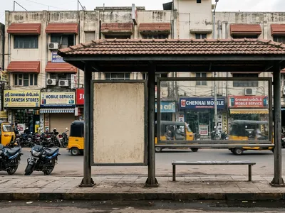 Bus Queue Shelter at Bus Shelter - Chennai, 25405, Chennai — outdoor advertising