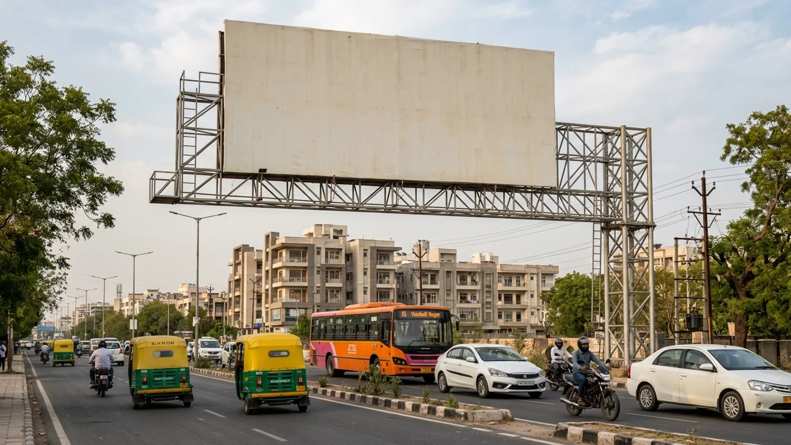 Hoarding at Mansarovar, Jaipur — 30x15 ft front-lit outdoor advertising