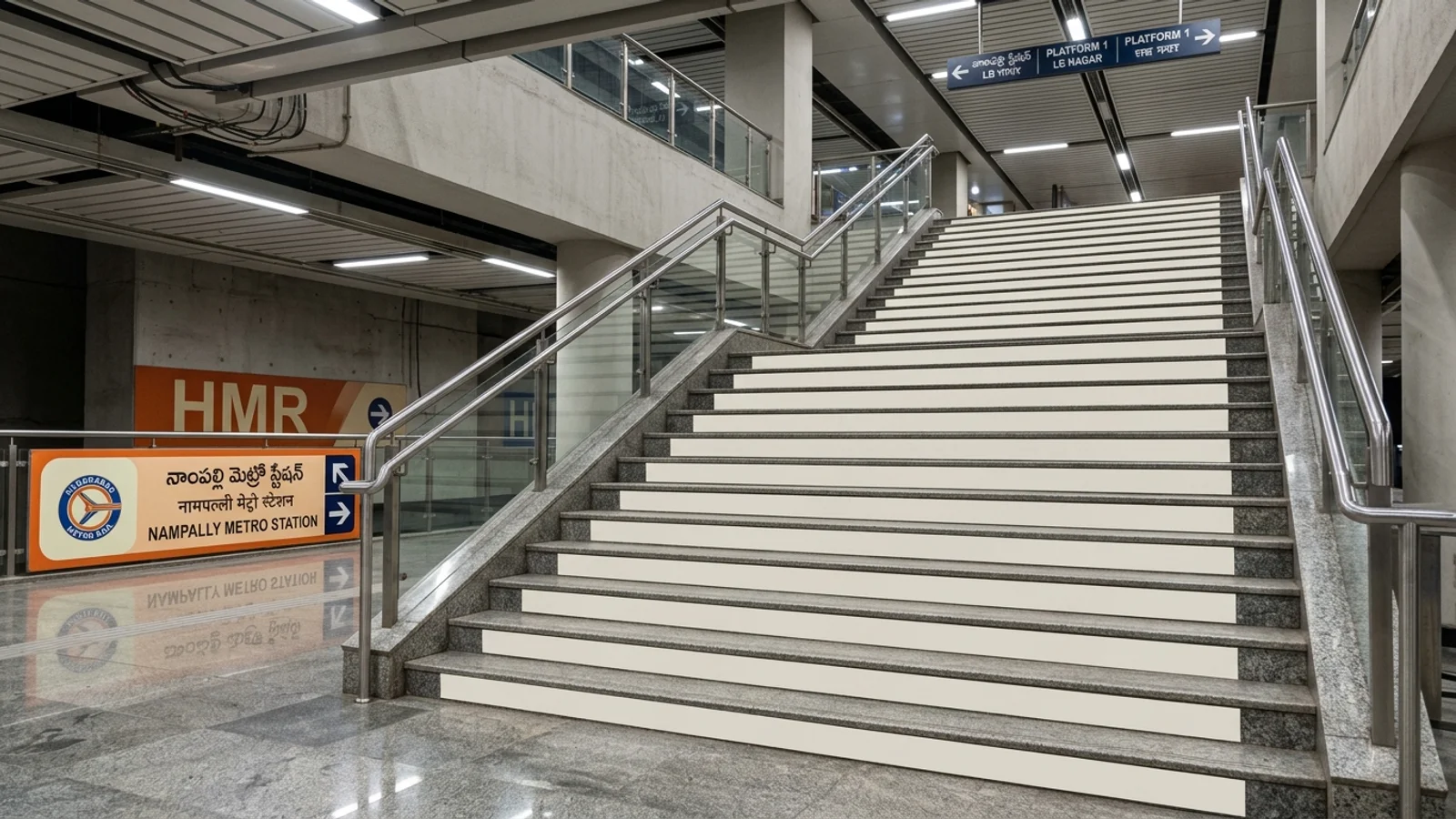 Metro Escalator Branding at Escalator Branding at Metro Station Hitech City Hyderabad, Hyderabad — non-lit transit