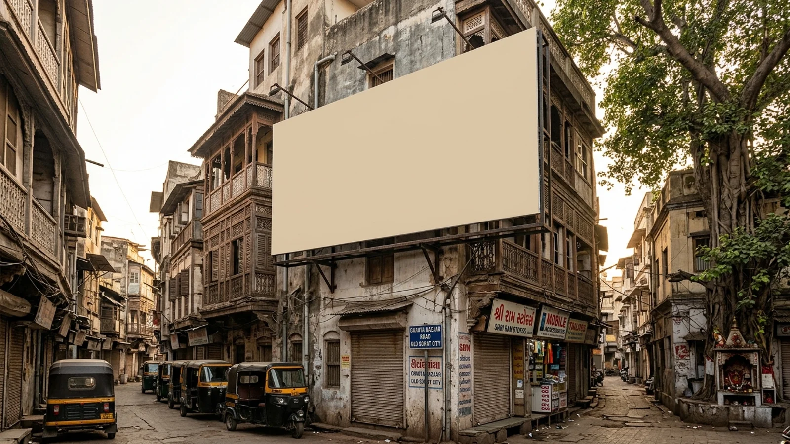 Hoarding at Athwa Gate, Surat — 20x10 ft front-lit outdoor advertising