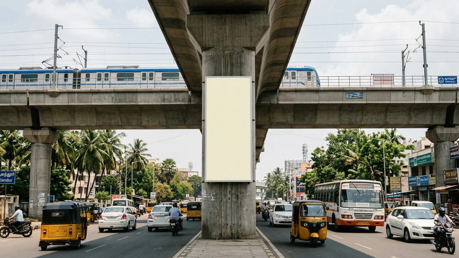 Hoarding at Royapettah,, Chennai — 20x15 ft non-lit outdoor advertising