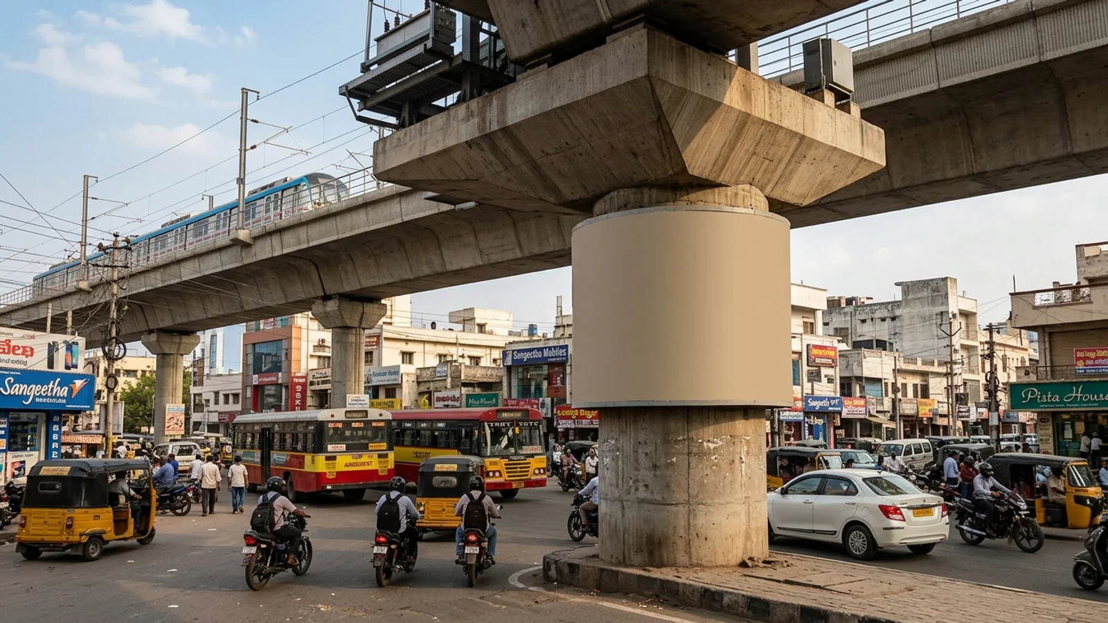 Hoarding at HITEC City, Hyderabad — 9x34 ft back-lit outdoor advertising
