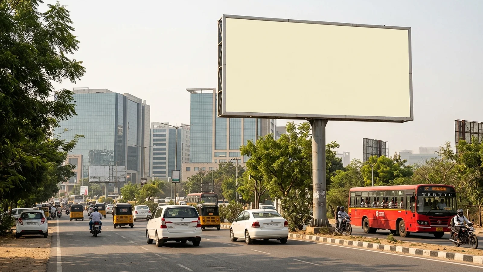 Bus Queue Shelter at Ameerpet, Hyderabad — back-lit outdoor advertising