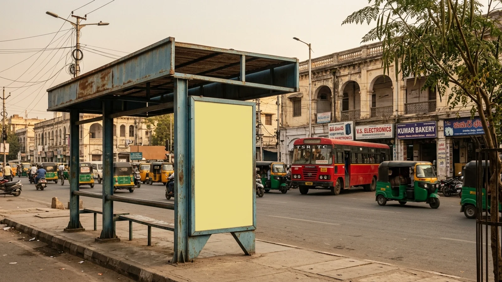 Bus Queue Shelter at Moula Ali, Secunderabad — non-lit outdoor advertising