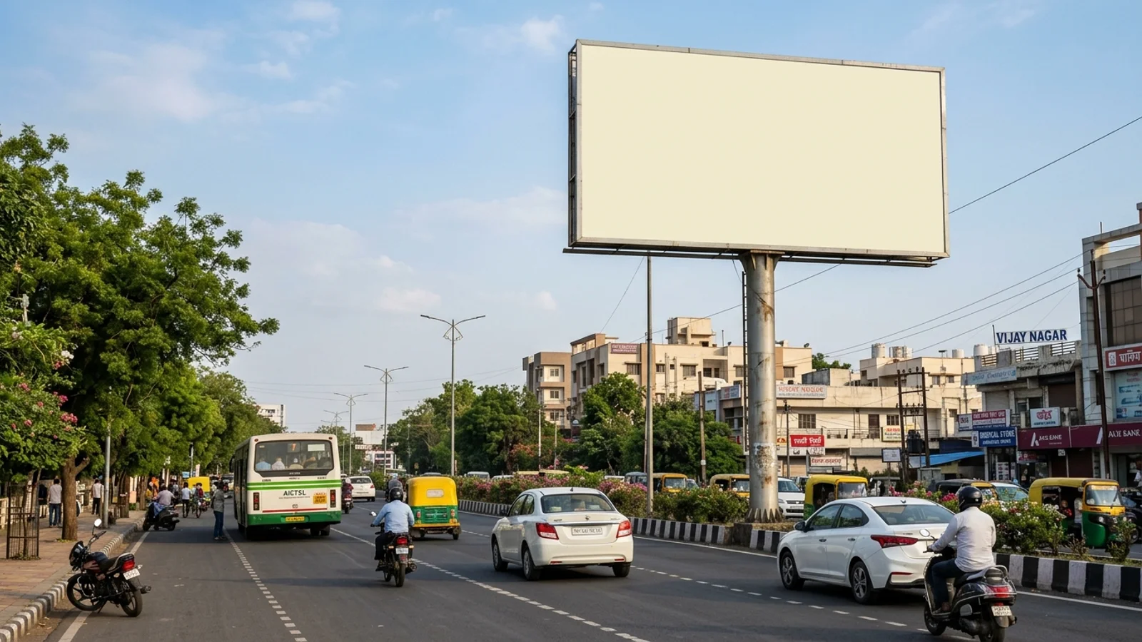 Hoarding at New Palasia,, Indore — 32x8 ft back-lit outdoor advertising