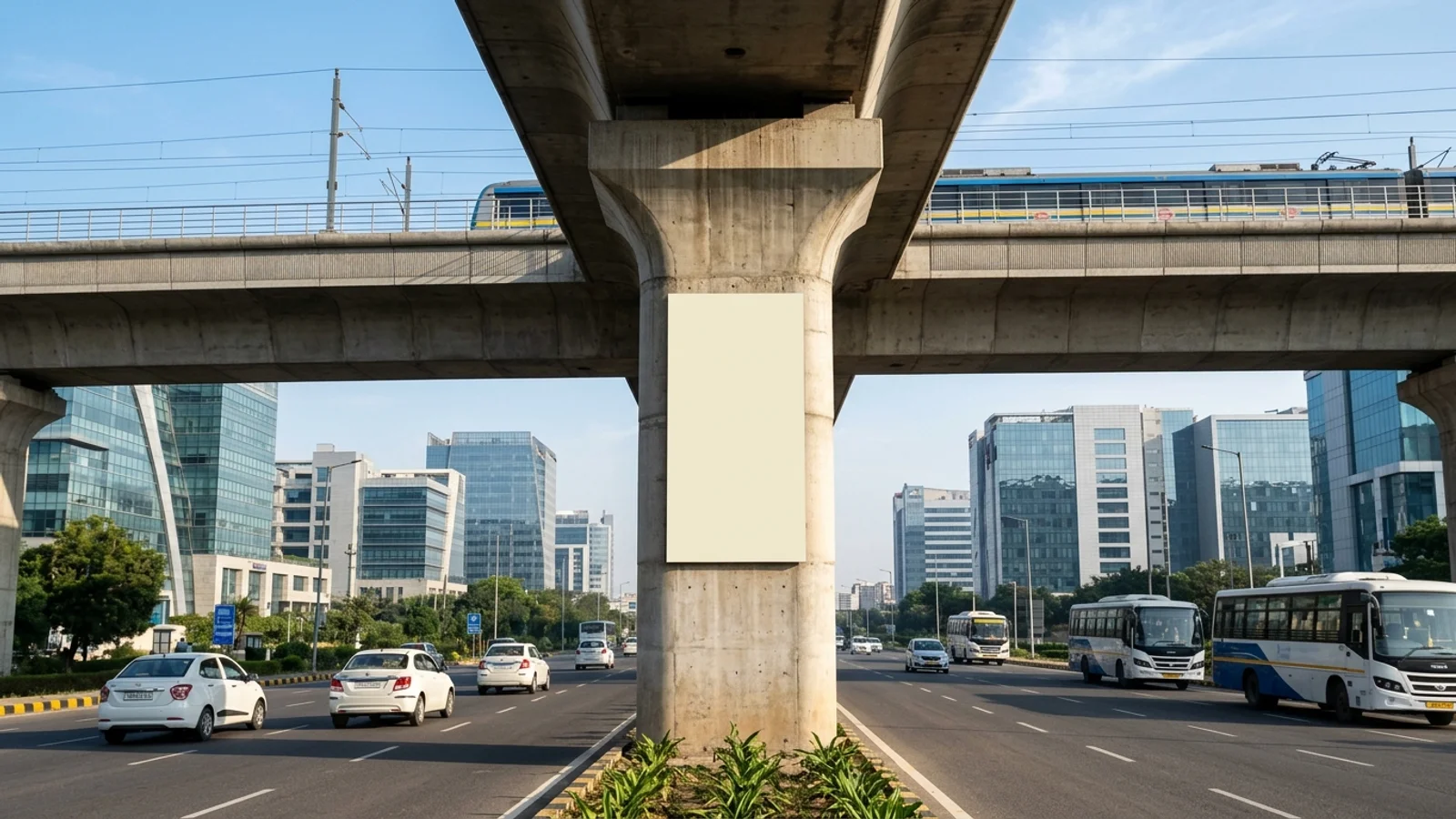 Hoarding at Rajouri Garden, Delhi — 20x10 ft front-lit outdoor advertising