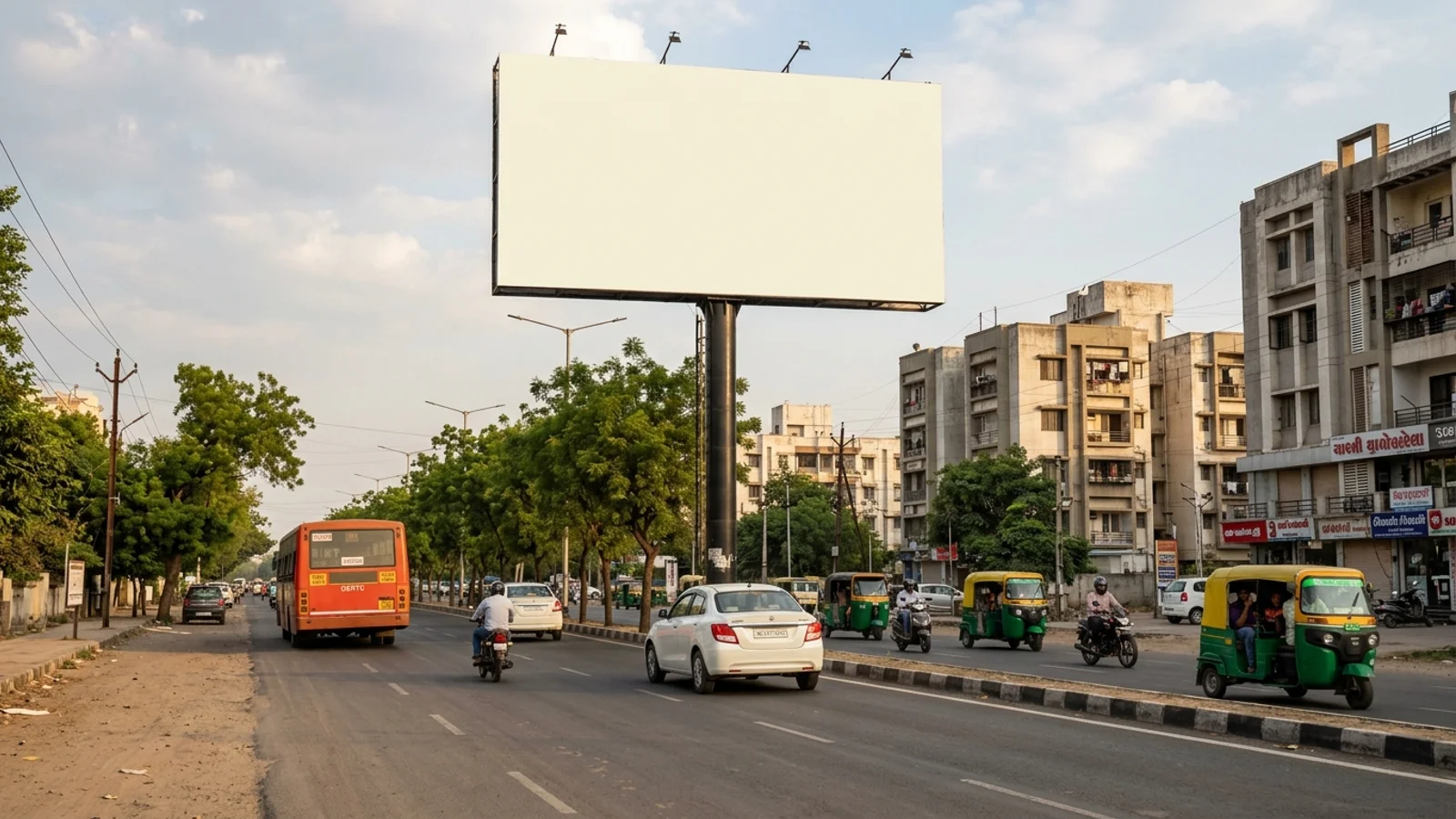 Hoarding at Tandalja, Vadodara — 20x20 ft front-lit outdoor advertising