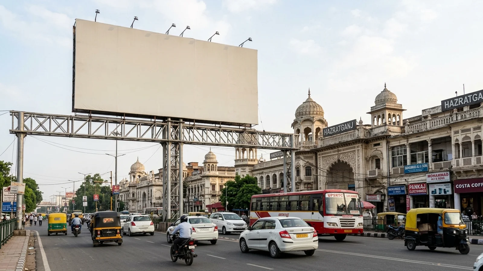 Digital OOH at Hazratganj, Lucknow — 30x25 ft front-lit outdoor advertising