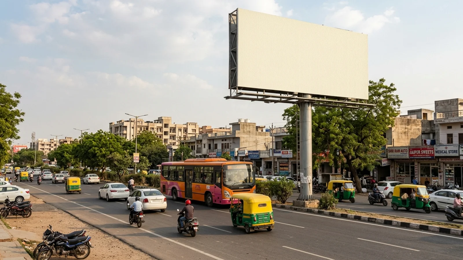 Hoarding at Rambagh, Jaipur — 16x8 ft non-lit outdoor advertising