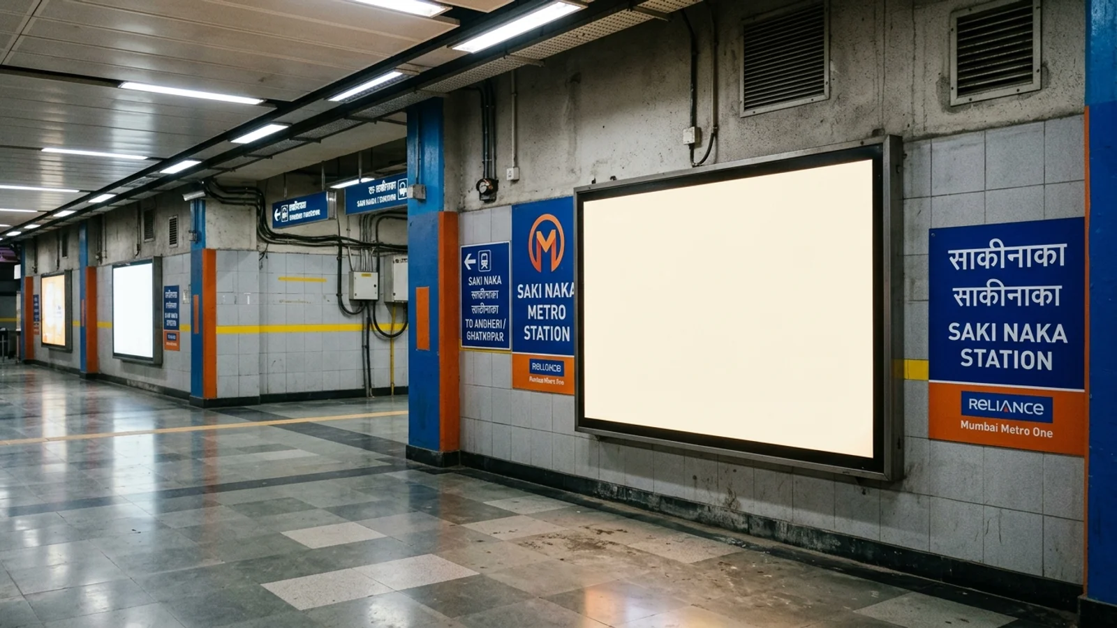Metro Video Wall at Ghatkopar,, Mumbai — digital transit advertising