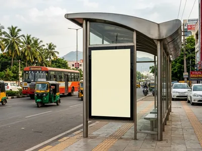 Bus Queue Shelter at Bus Shelter -, Jayaprakash Nagar, Vijayawada, 60897, Vijayawada — outdoor advertising