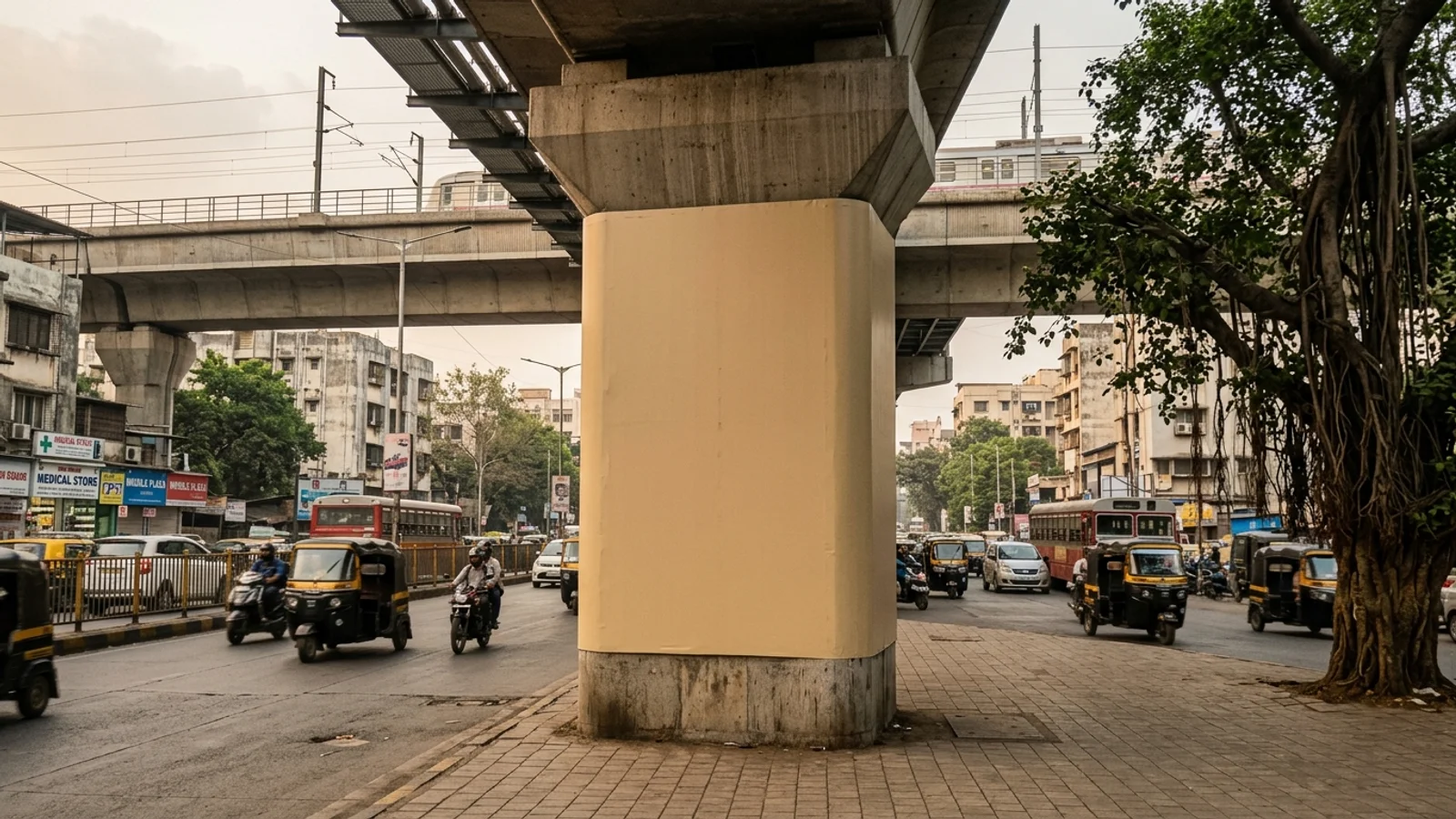Bus Queue Shelter at Juhu, Mumbai — non-lit outdoor advertising