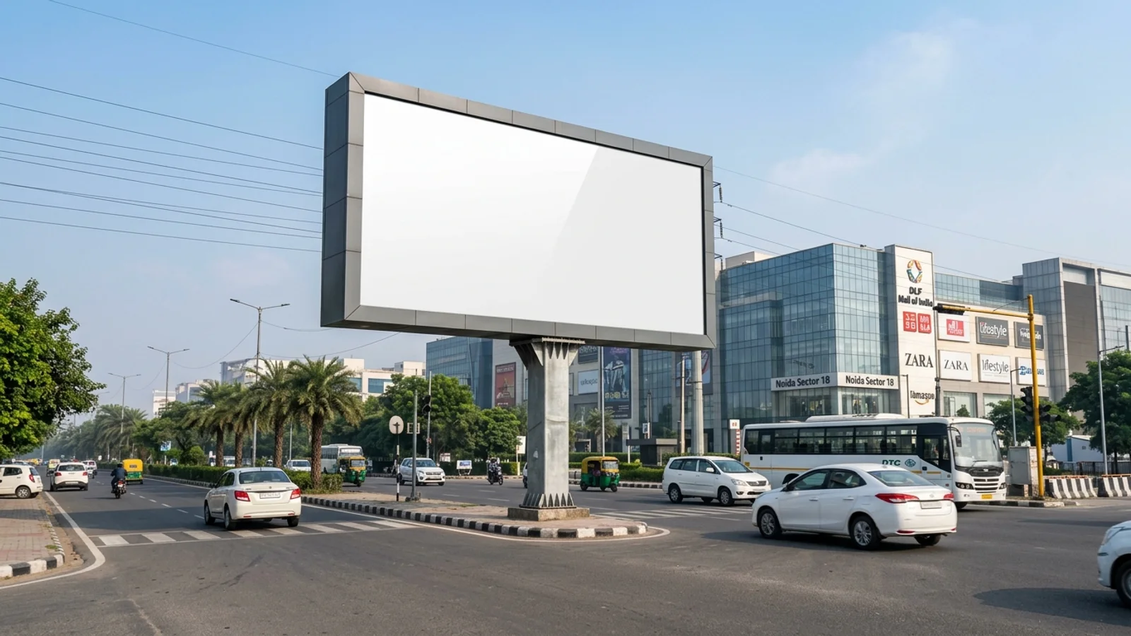 Metro Pillar at Ghitorni, Delhi — back-lit outdoor advertising