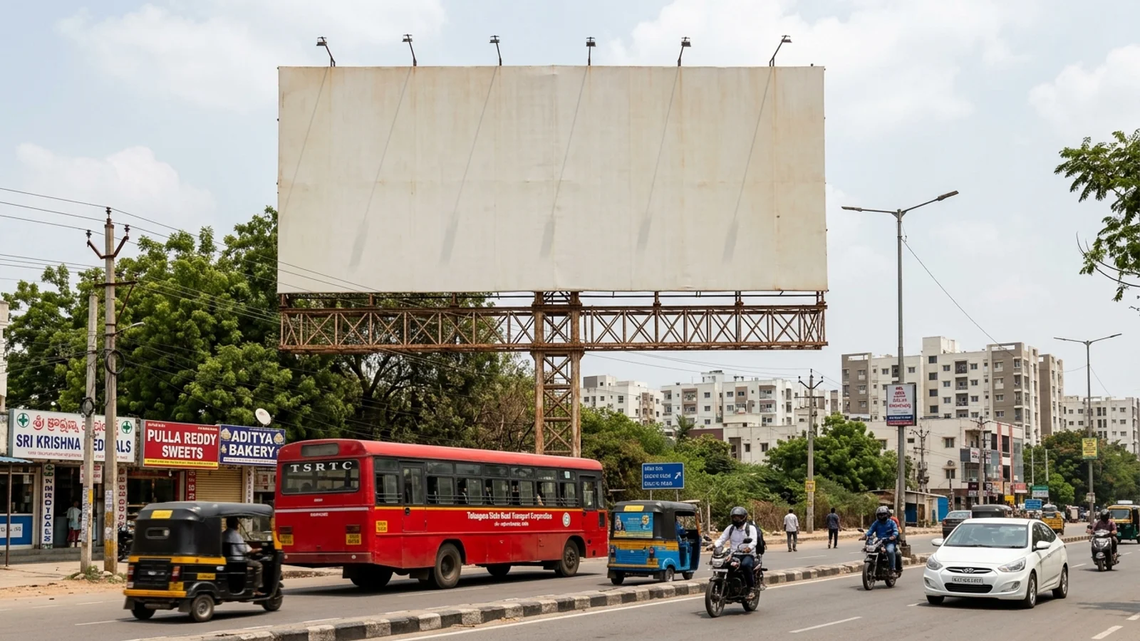 Bus Queue Shelter at Bus Shelter -, Neredmet, Hyderabad, 61104, Secunderabad — back-lit outdoor advertising