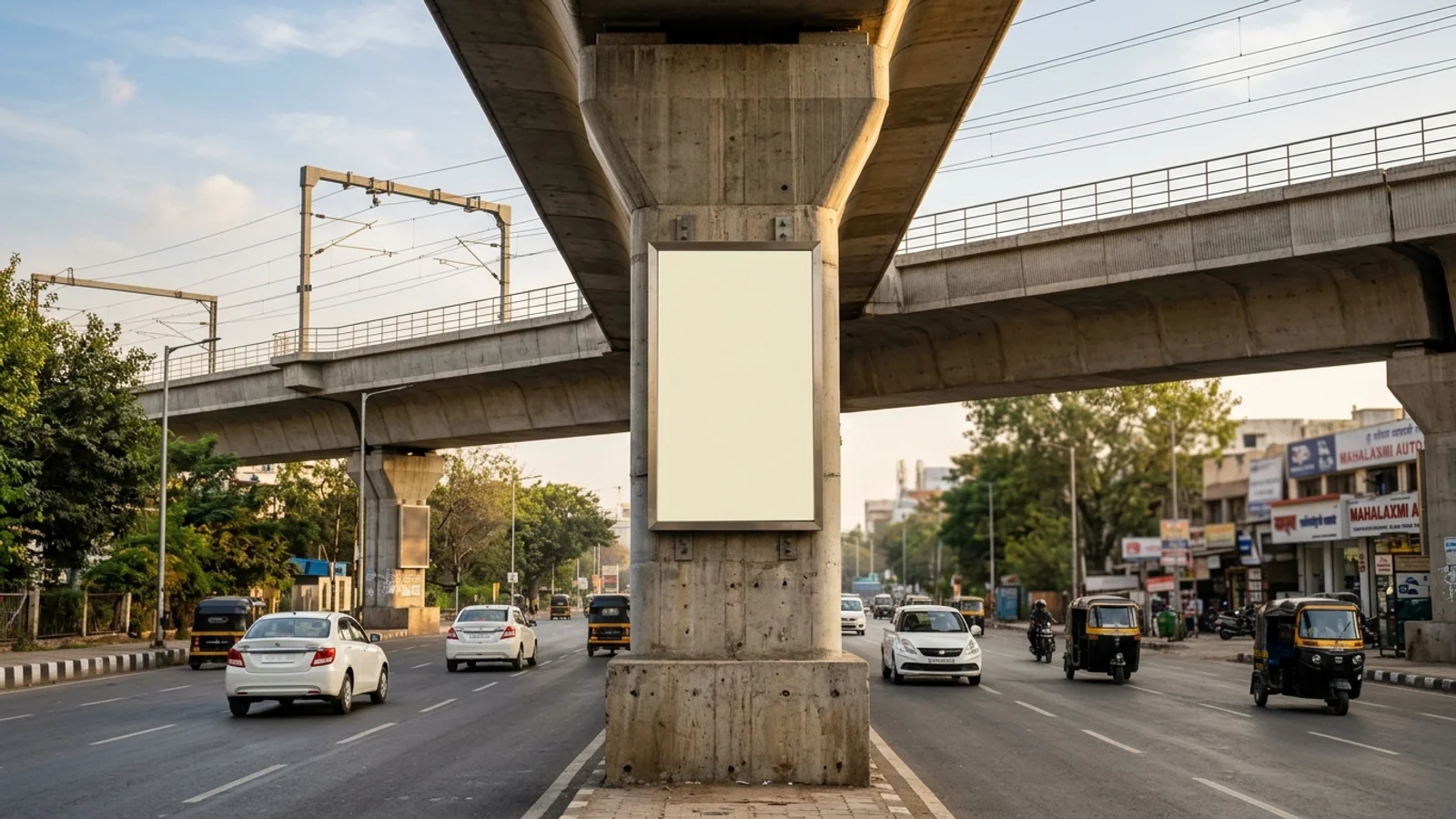 Bus Queue Shelter at Juhu, Mumbai — back-lit outdoor advertising