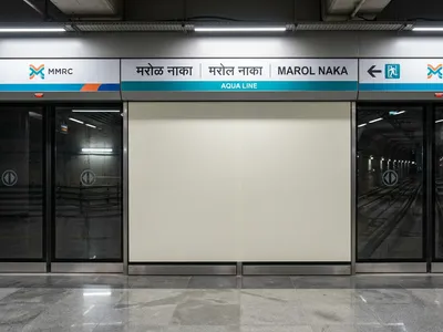 Newspaper Sticker at Newspaper Sticker at Metro Station Andheri West, Mumbai, Mumbai — outdoor advertising
