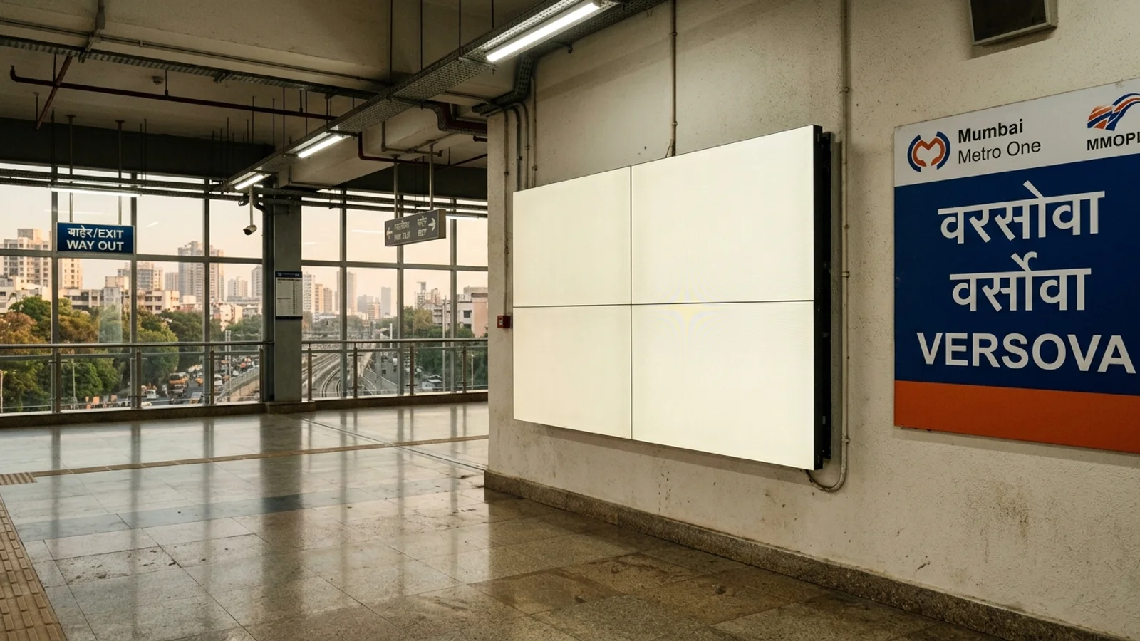 Metro Video Wall at Sakinaka Station,, Mumbai — digital transit advertising